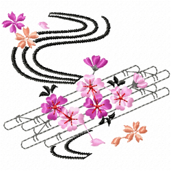 Flowers And Tree Embroidery Design 2